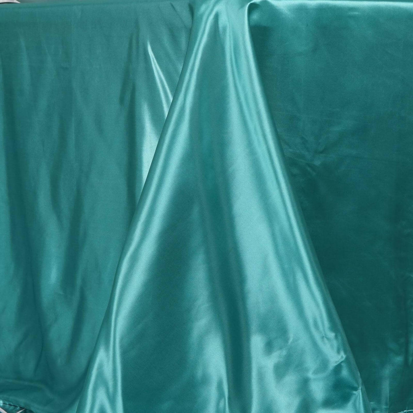 Satin Rectangular 90"x132" Tablecloth Turquoise - Seamless Table Cover - Linen Luxes