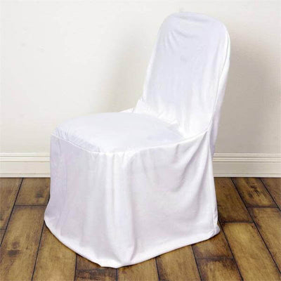 Scuba Stretch Chair Cover White for Banquet Chairs Slim Fit Design - Wrinkle Free and Durable Slipcover for Hotels, Parties & Ceremonies - Linen Luxes
