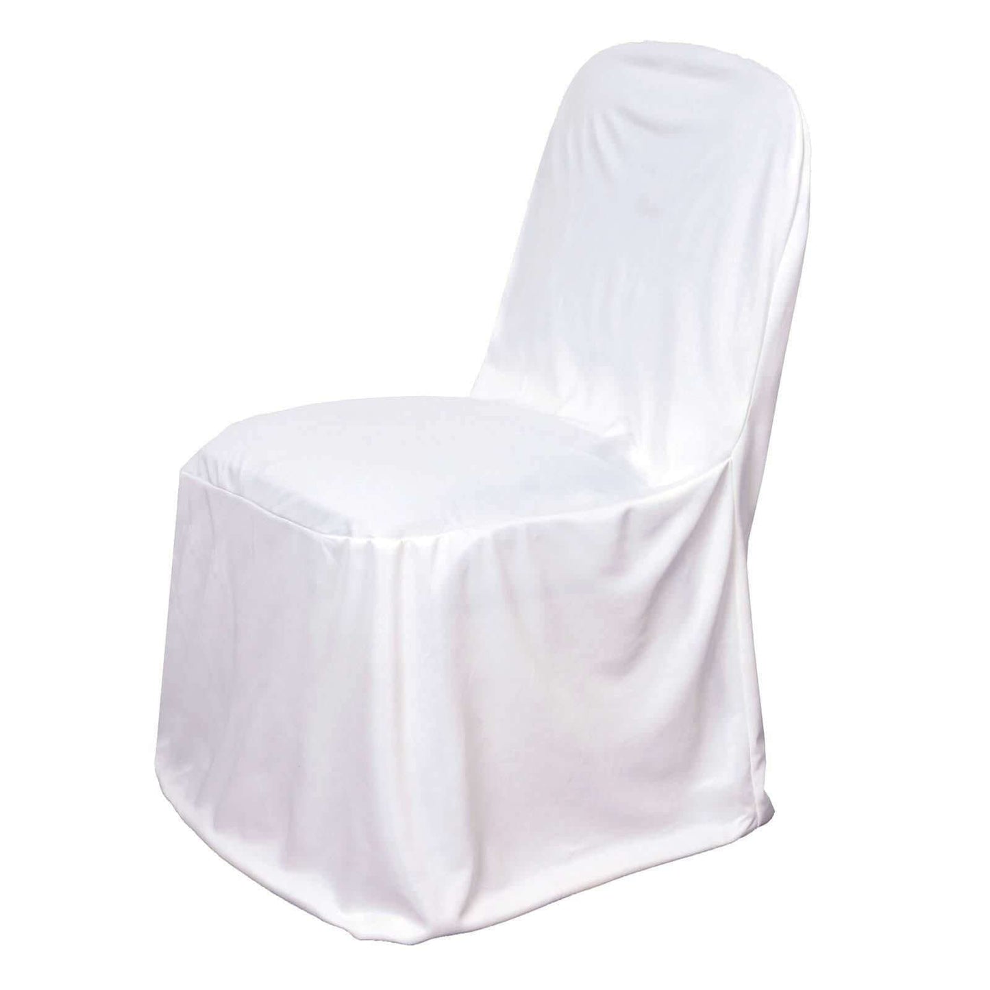 Scuba Stretch Chair Cover White for Banquet Chairs Slim Fit Design - Wrinkle Free and Durable Slipcover for Hotels, Parties & Ceremonies - Linen Luxes