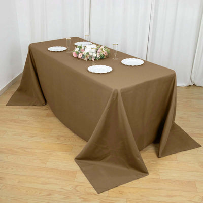 Polyester 90"x132" Rectangle Tablecloth Taupe - Seamless Wrinkle-Resistant Table Cover