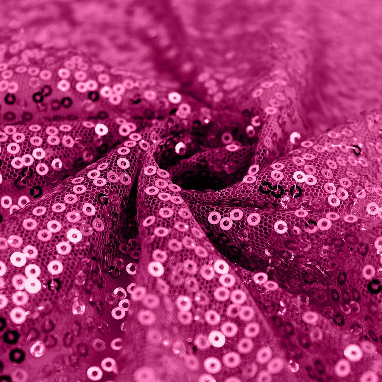 Sequin 120" Round Tablecloth Fuchsia - Seamless Glittering Table Cover - Linen Luxes