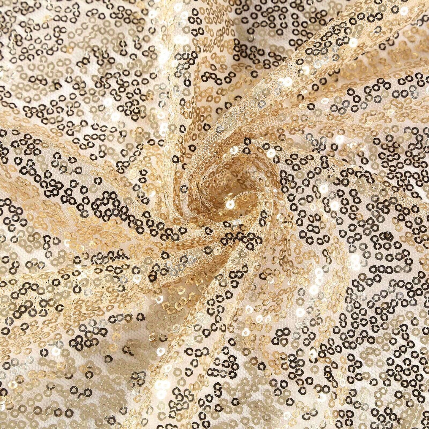 Sequin 12"x108" Table Runner Champagne - Glittering Design - Linen Luxes