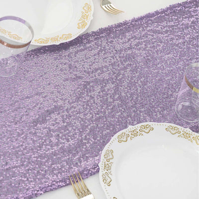 Sequin 12"x108" Table Runner Lavender - Glittering Design - Linen Luxes