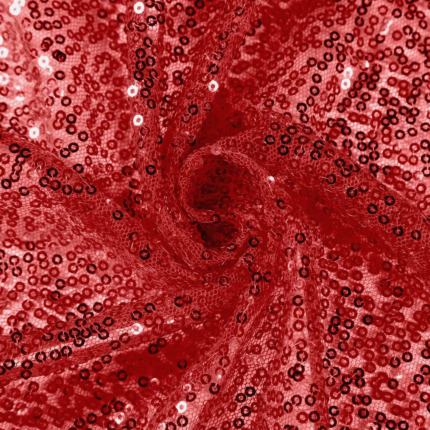 Sequin 132" Round Tablecloth Red - Seamless Dazzling Table Cover - Linen Luxes