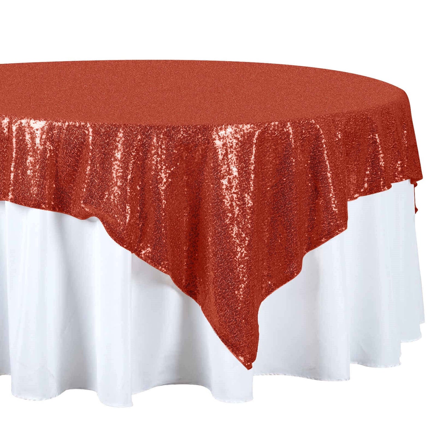 Sequin 72"x72" Table Overlay Square Tablecloth Red - Sparkly Table Cover - Linen Luxes