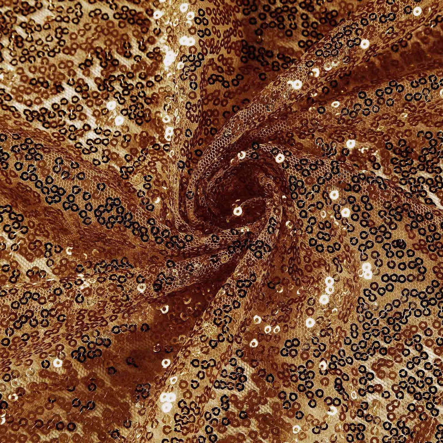 Sequin 90" Round Tablecloth Gold - Glittering Decor for Special Events - Linen Luxes