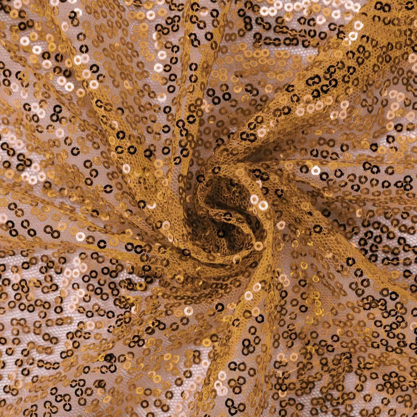 Sequin 90"x132" Rectangle Tablecloth Gold - Seamless Sparkly Design for Luxe Occasions - Linen Luxes