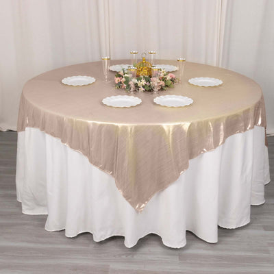 Polyester 72"x72" Table Overlay Square Tablecloth Blush - Sequin Dots Wrinkle-Free Table Cover