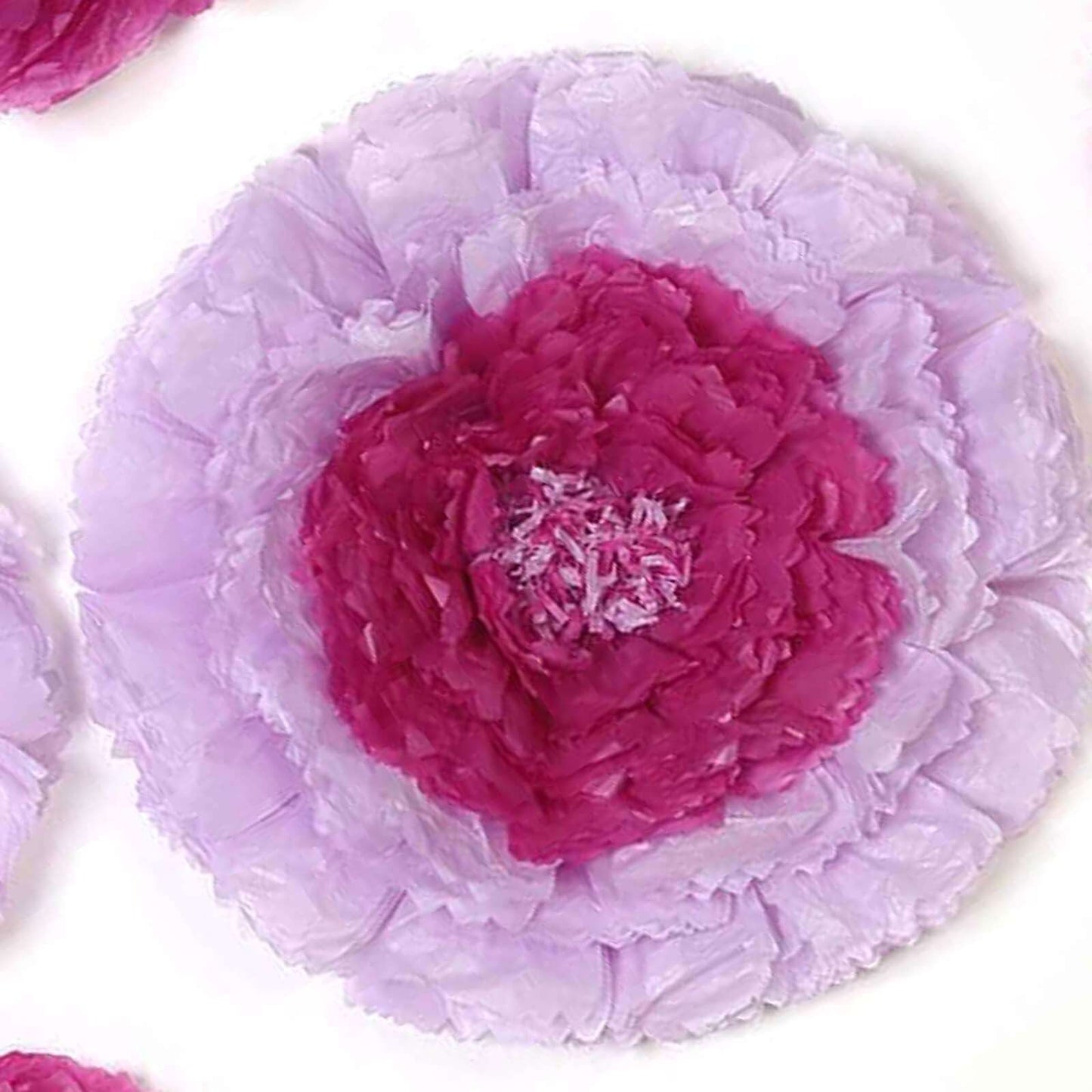 Set of 6 Lavender Giant Carnation 3D Paper Flowers Wall Decor - 12",16",20" - Linen Luxes