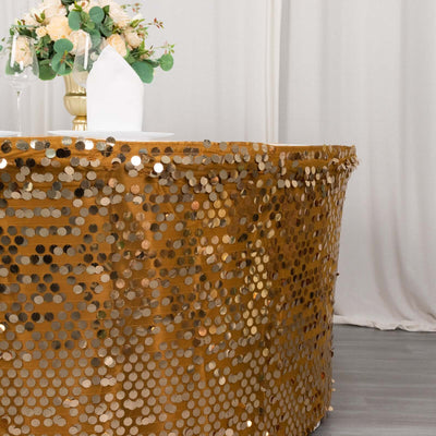 Payette Sequin 21ft Table Skirt Gold - Dual Layered Satin for Shimmering Event Décor