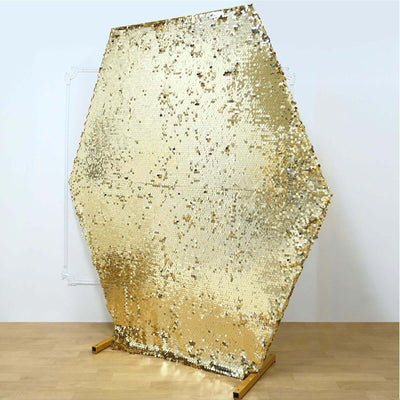8ftx7ft Champagne Big Payette Sequin Sparkly Hexagon Backdrop Stand Cover