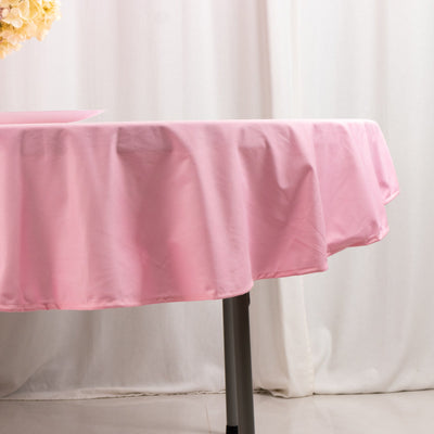 Scuba Round 70" Tablecloth Pink - Wrinkle Free & Stain Resistant Table Cover