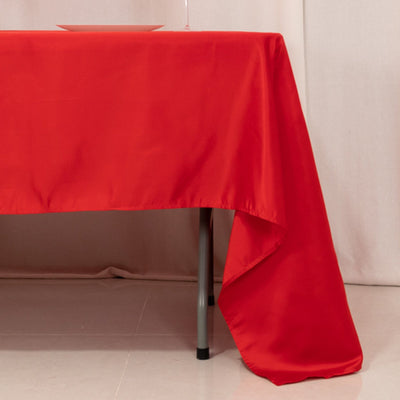 Lamour Satin 60"x126" Rectangle Tablecloth Red - Soft & Silk-Like Table Cover