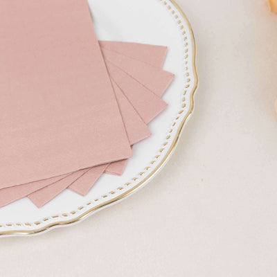 50-Pack Paper Napkins Dusty Rose - Soft Disposable 2-Ply Dinner Napkins for Weddings