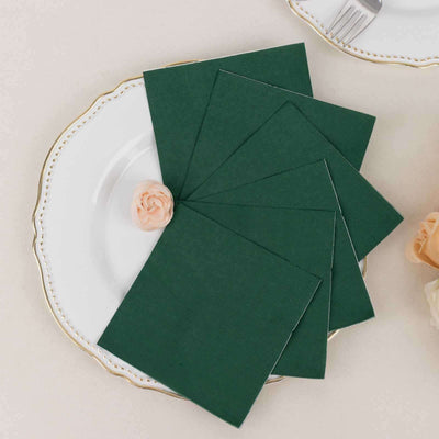 50-Pack Paper Beverage Napkins Hunter Emerald Green - 2 Ply Disposable Soft 18GSM Cocktail Napkins 5"x5"