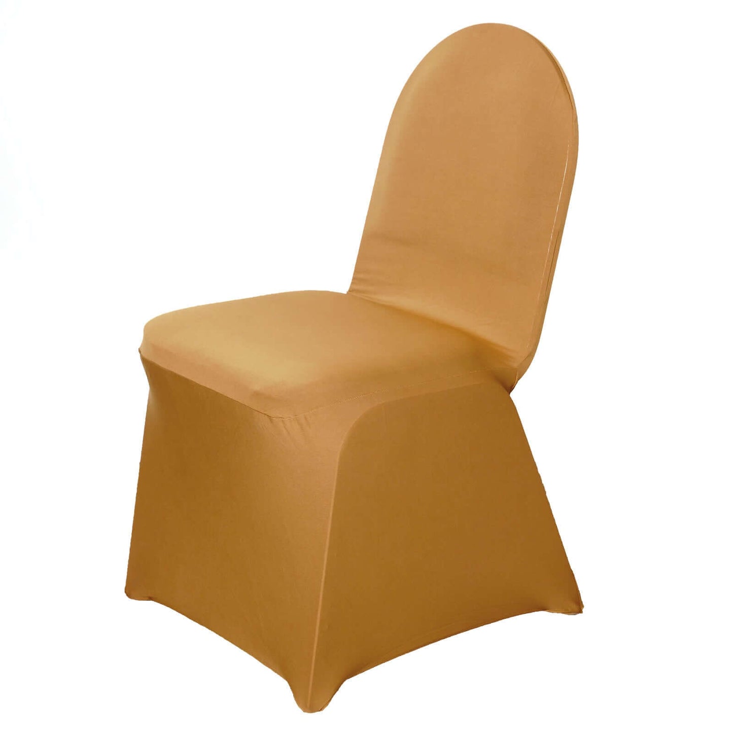 Spandex Chair Cover for Banquet Chairs Gold - Stylish Stretch 160GSM Fabric with Slip - On Slipcover for Sophisticated Gatherings - Linen Luxes