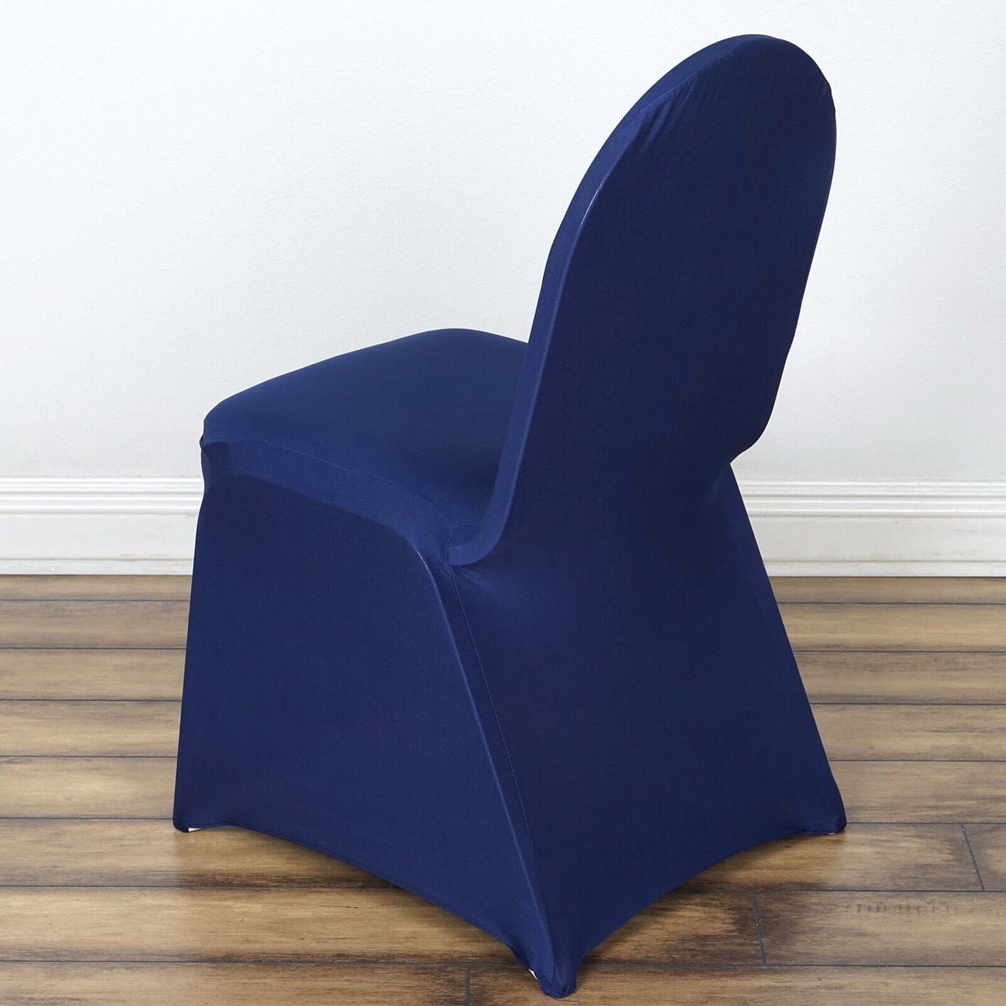 Spandex Chair Cover for Banquet Chairs Navy Blue - Stretch 160GSM Fabric with Slip - On Slipcover - Linen Luxes