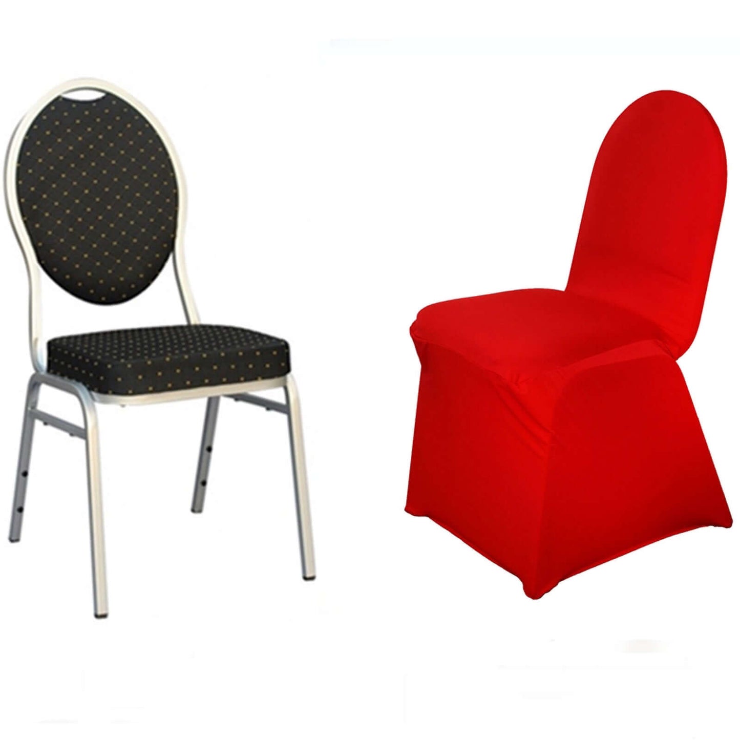 Spandex Chair Cover for Banquet Chairs Red - Stretch 160GSM Fabric with Slip - On Slipcover - Linen Luxes