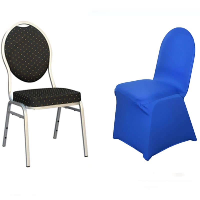 Spandex Chair Cover for Banquet Chairs Royal Blue - Stretch 160GSM Fabric with Slip - On Slipcover - Linen Luxes