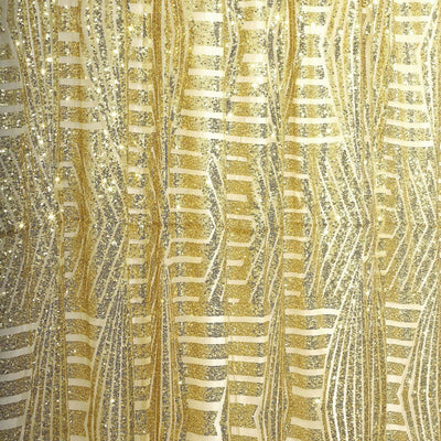 8ftx8ft Gold Geometric Sequin Event Curtain Drapes with Satin Backing, Seamless Opaque Sparkly Backdrop Event Panel in Diamond Glitz Pattern