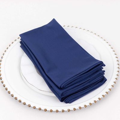 5 Pack Scuba 20"x20" Napkins Navy Blue - Durable & Reusable Dinner Napkins