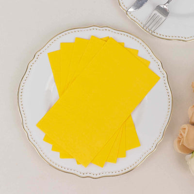 50-Pack Paper Napkins Yellow - Soft Disposable 2-Ply Dinner Napkins for Weddings