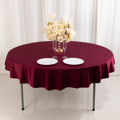 Scuba Round 70" Tablecloth Burgundy - Wrinkle Free & Stain Resistant Table Cover