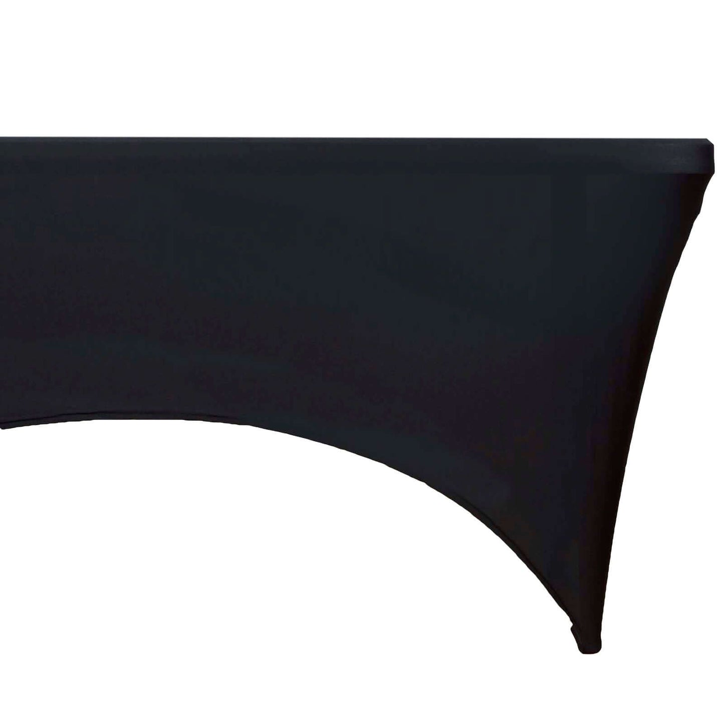 Stretch Spandex 48"x30" Rectangle Tablecloth Black - Durable Form - Fitting Table Cover - Linen Luxes