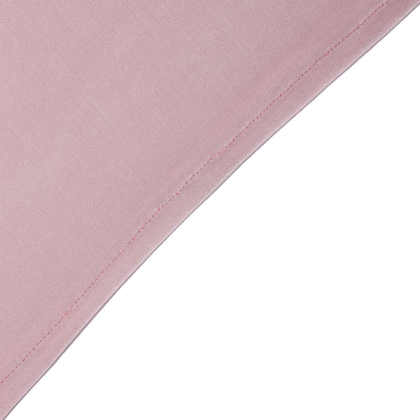 Stretch Spandex 6ft Rectangle Tablecloth Dusty Rose - Durable Form - Fitting Table Cover for Events & Presentations - Linen Luxes