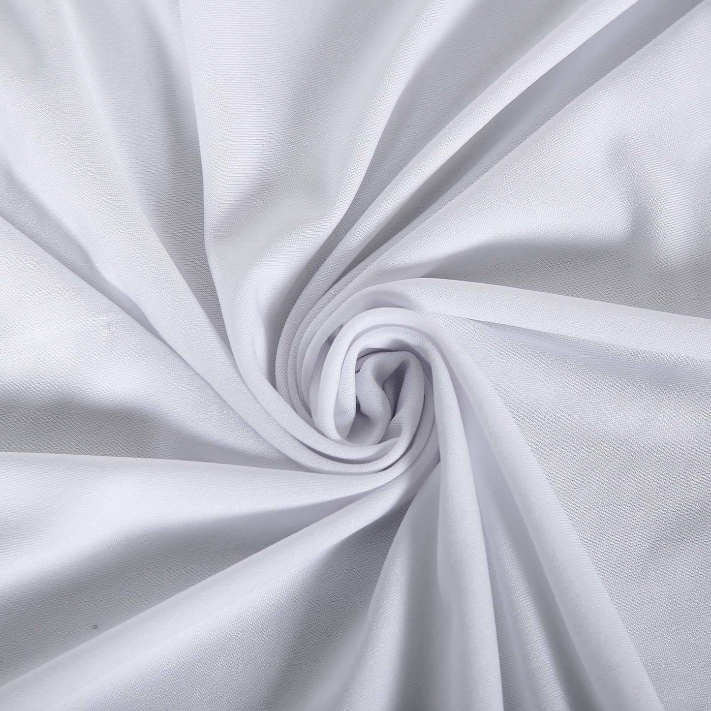 Stretch Spandex 96"x30" Rectangle Table Cover White - Durable Form - Fitting Tablecloth for Events & Presentations - Linen Luxes