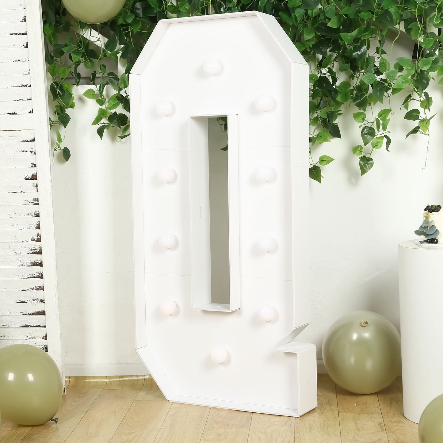 Giant LED Marquee Light Up Letter "Q", White 4ft Pre-Cut Foam Board with 10 Warm White Battery Operated LEDs, Glue Gun and Sticks