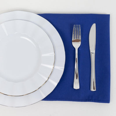 5 Pack Cotton Blend 20"x20" Napkins Royal Blue - Wrinkle-Resistant & Washable Dinner Napkins