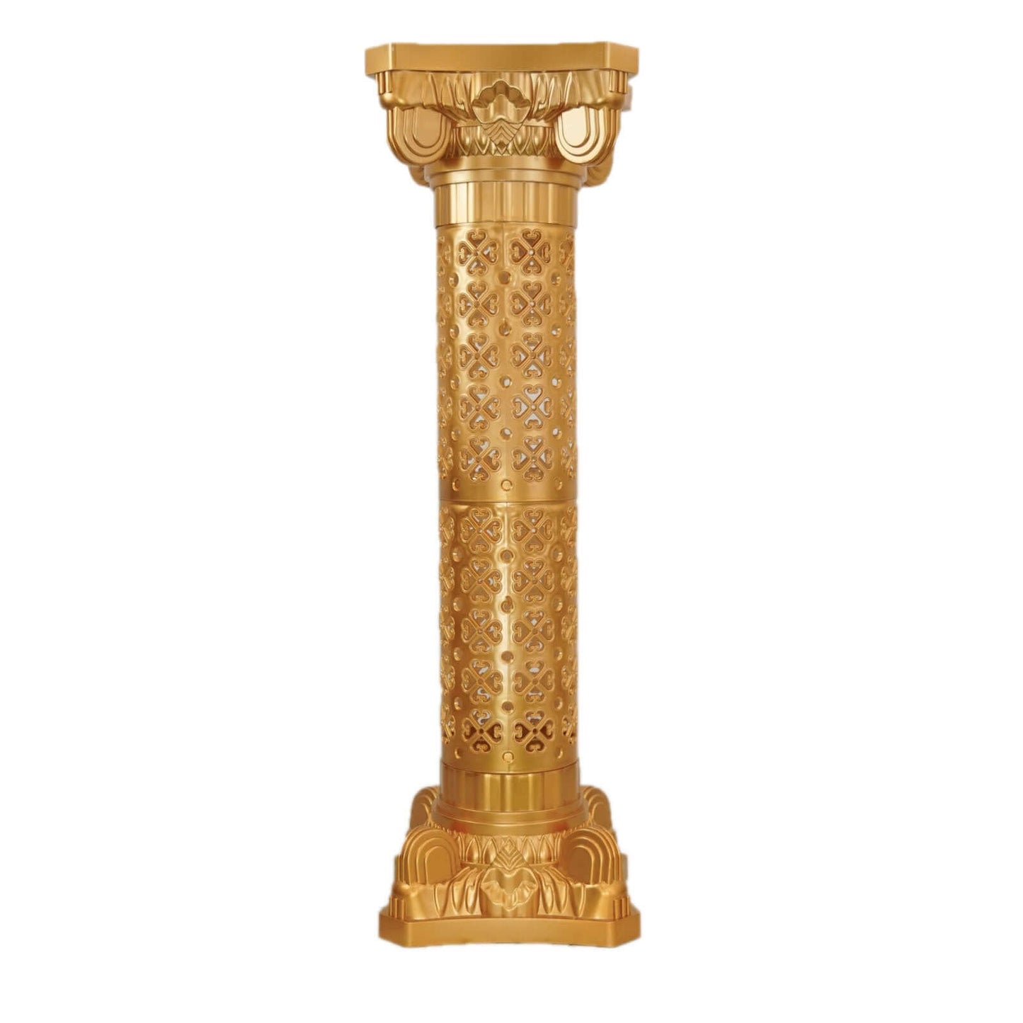 4 Pack Gold Crafted Venetian Inspired Pedestal Stand Plant Pillar - 40" Tall PVC
