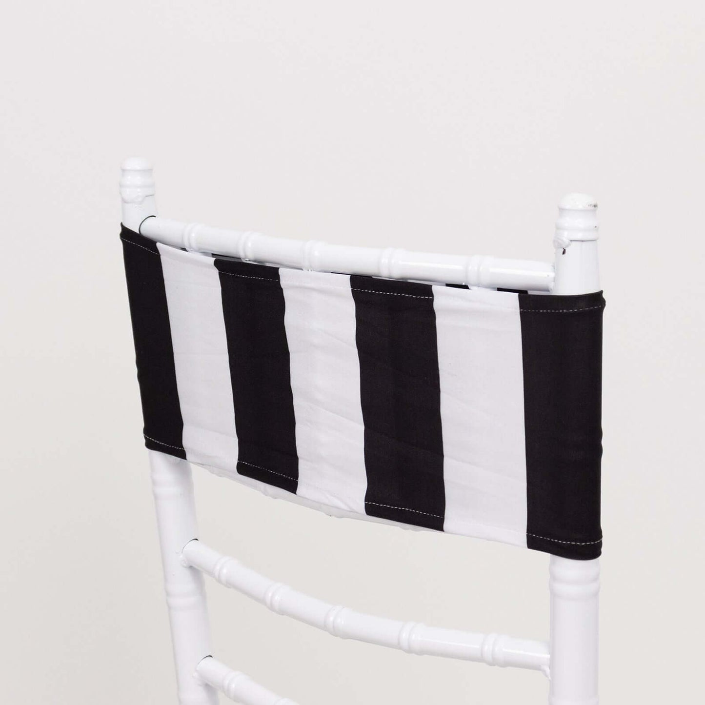 5 Pack Spandex Chair Sashes Black/White Vertical Stripes - Easy to Use & Wrinkle-Free Stretch Chair Bands for Stunning Tablescapes 5"x14"