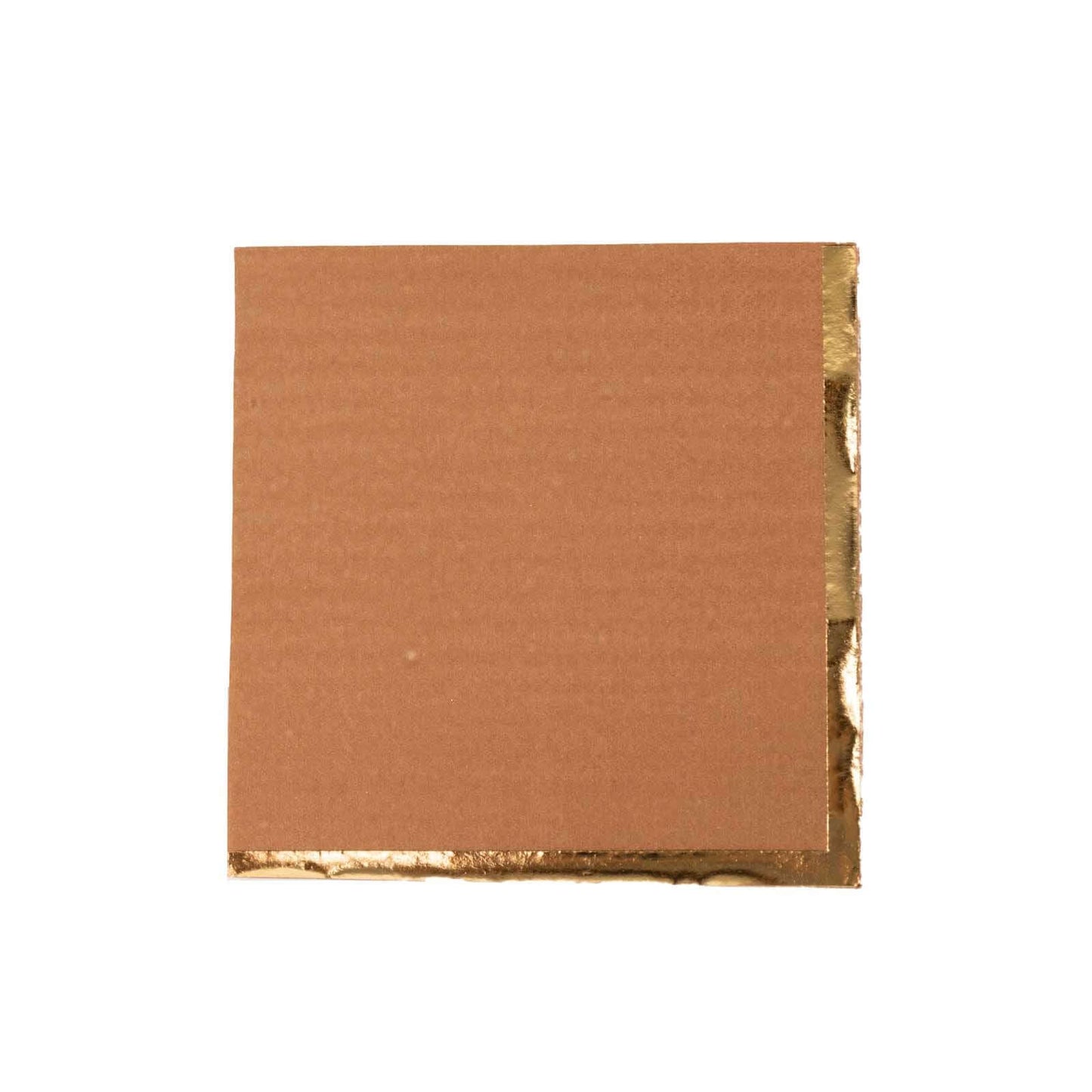 50-Pack Paper Beverage Napkins Terracotta (Rust) with Gold Foil Edge - 2 Ply Disposable Soft 18GSM Cocktail Napkins 5"x5"