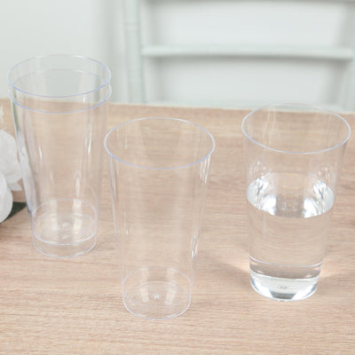12-Pack Plastic Party Cups Clear - Durable Disposable Tumblers for Drinks 17oz 5.5"
