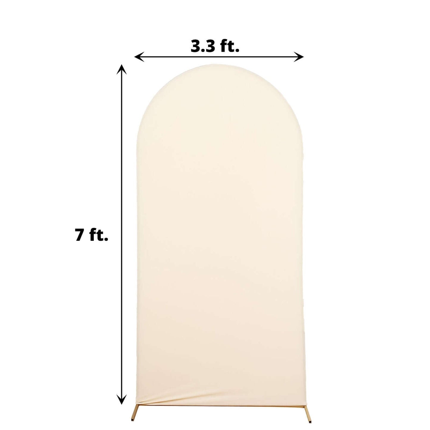 7ft Matte Beige Spandex Fitted Chiara Backdrop Stand Cover For Round Top Wedding Arch