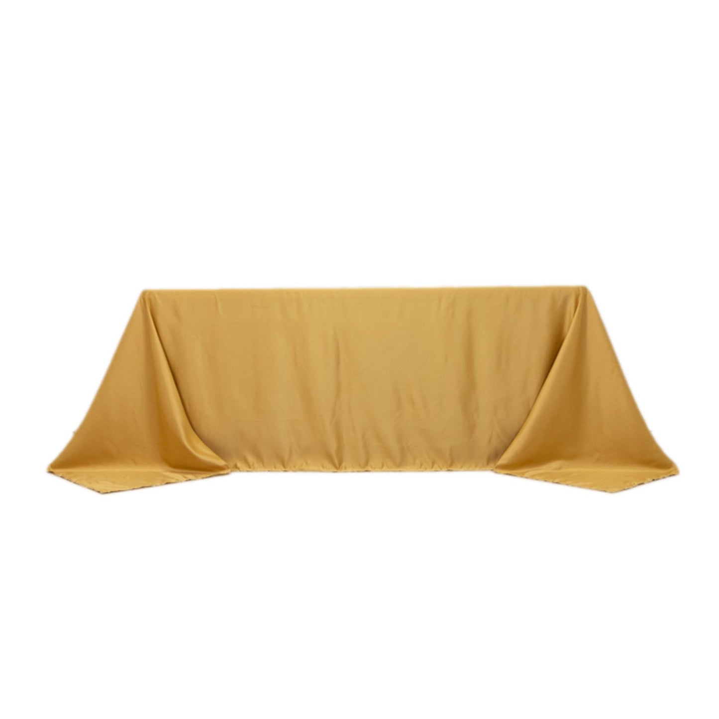 Lamour Satin 90"x132" Rectangle Tablecloth Champagne - Soft & Silk-Like Seamless Table Cover