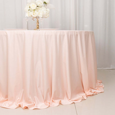 Scuba Round 132" Tablecloth Blush - Wrinkle Free & Stain Resistant Seamless Table Cover