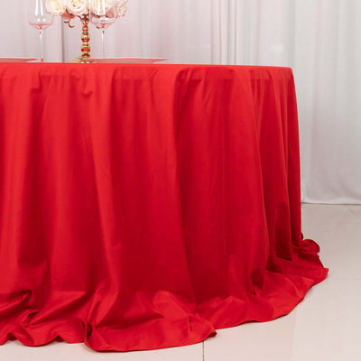 Scuba Round 132" Tablecloth Red - Wrinkle Free & Stain Resistant Seamless Table Cover