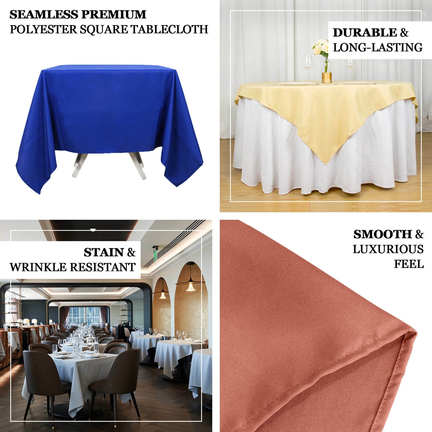 Premium Polyester 54"x54" Square Tablecloth Hunter Emerald Green - 220GSM Stain and Wrinkle-Resistant Table Cover