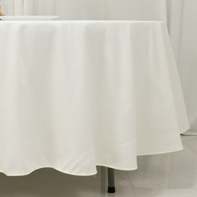 Cotton Blend 108" Round Tablecloth Ivory - Wrinkle-Resistant Design