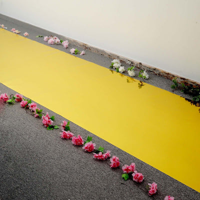 3ftx65ft Metallic Gold Glossy Mirrored Wedding Aisle Runner, Non-Woven Red Carpet Runner - Prom, Hollywood, Glam Parties