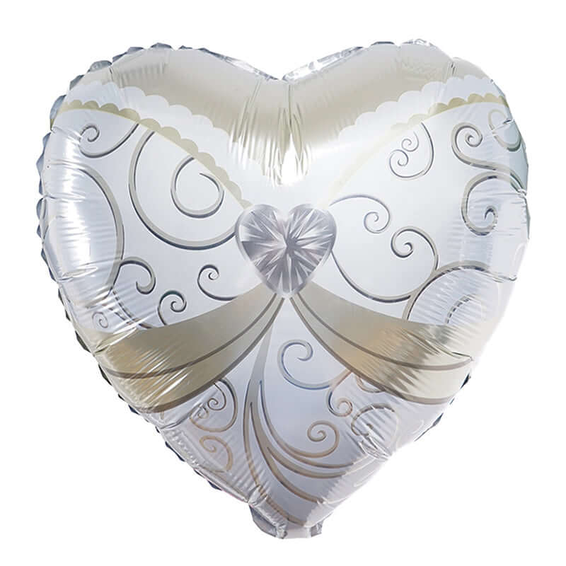1 Pair 20" Heart Shaped Bride and Groom Mylar Foil Helium Air Balloons - Linen Luxes