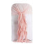 1 Set Chiffon Hoods Chair Sashes with Willow Ruffles Design Blush - Stylish Chair Bow Decor - Linen Luxes