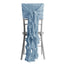 1 Set Chiffon Hoods Chair Sashes with Willow Ruffles Design Dusty Blue - Stylish Chair Bow Decor - Linen Luxes