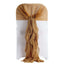 1 Set Chiffon Hoods Chair Sashes with Willow Ruffles Design Gold - Stylish Decor for Weddings & Gatherings - Linen Luxes