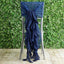 1 Set Chiffon Hoods Chair Sashes with Willow Ruffles Design Navy Blue - Stylish Chair Bow Decor - Linen Luxes