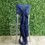 1 Set Chiffon Hoods Chair Sashes with Willow Ruffles Design Navy Blue - Stylish Chair Bow Decor - Linen Luxes