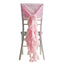 1 Set Chiffon Hoods Chair Sashes with Willow Ruffles Design Pink - Stylish Chair Bow Decor - Linen Luxes